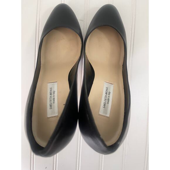 Saks Fifth Avenue Angie Black Pump Heels Stiletto Made in Italy Size Women's 10 - Picture 6 of 10